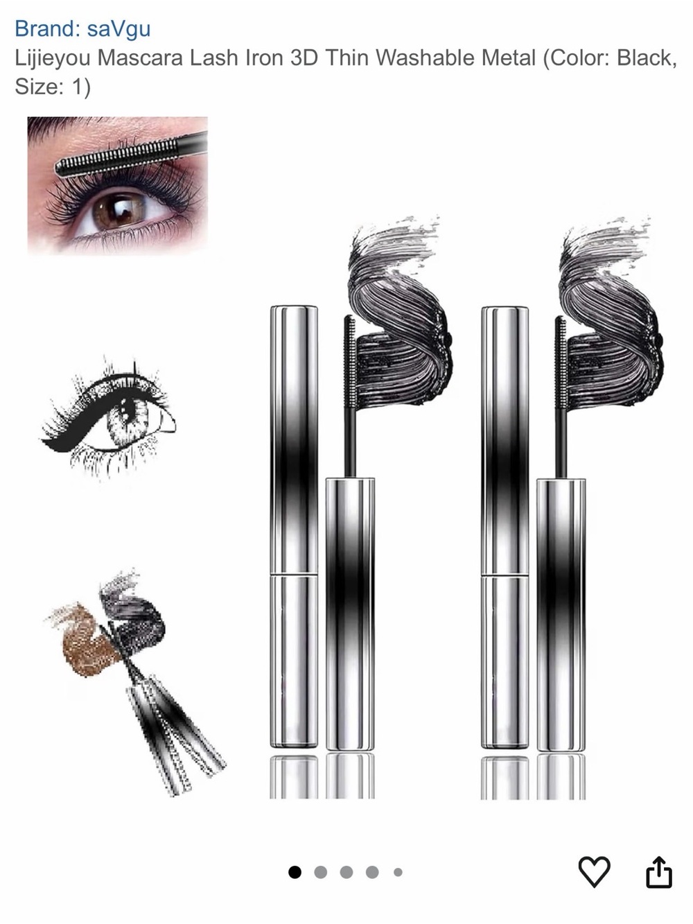 Black Lengthening Mascara with Thin Metal Brush